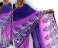 Georgette Saree in Violet n Purple